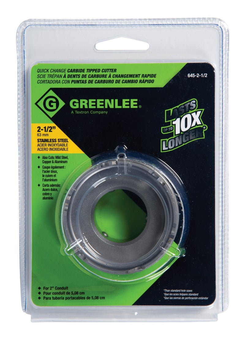 Greenlee 645-2-1/2 Hole Cutter, Stainless Steel - Image 2